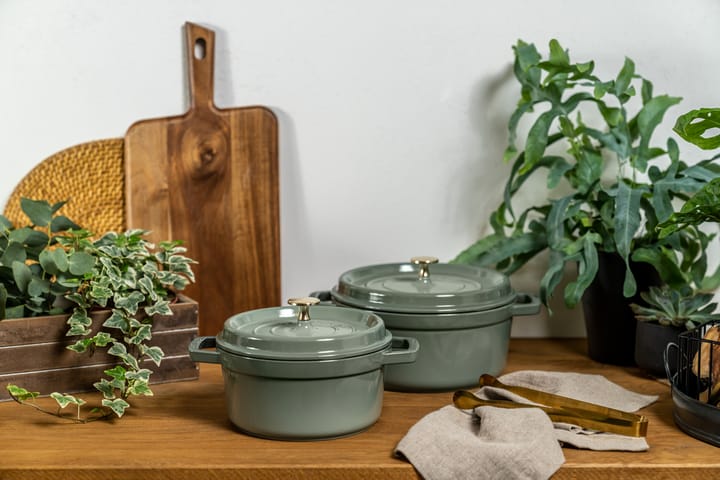 Staub La Cocotte rund gryta gjutjärn 5,2 L, Eukalyptus STAUB