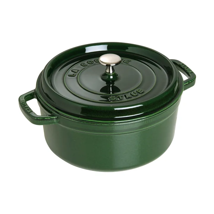 Staub La Cocotte rund gryta gjutjärn 5,25 L - Basilikagrön - STAUB