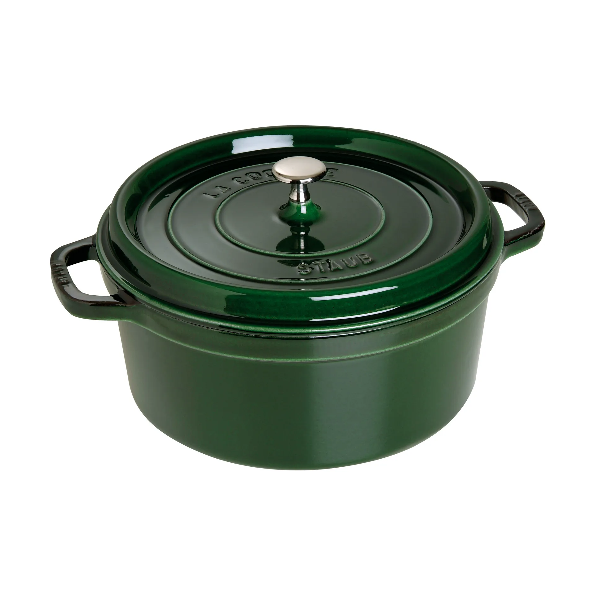Staub La Cocotte rund gryta gjutjärn 6,7 L, Basilikagrön STAUB