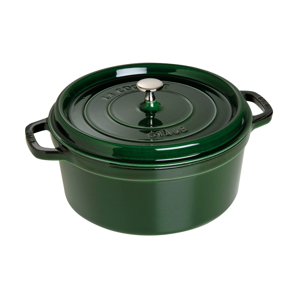 Staub La Cocotte rund gryta gjutjärn 6,7 L Basilikagrön