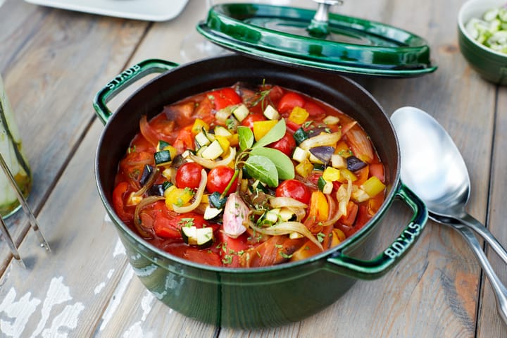 Staub La Cocotte rund gryta gjutjärn 6,7 L, Basilikagrön STAUB