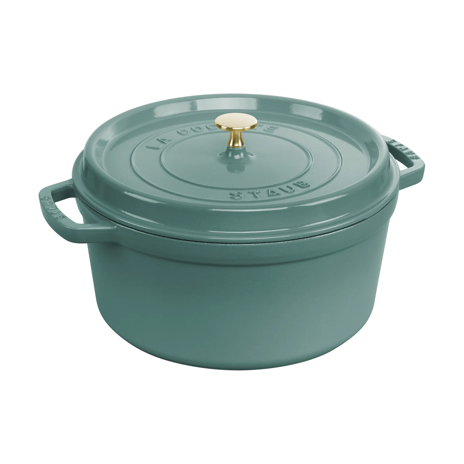 Staub La Cocotte rund gryta gjutjärn 6,7 L, Eukalyptus STAUB
