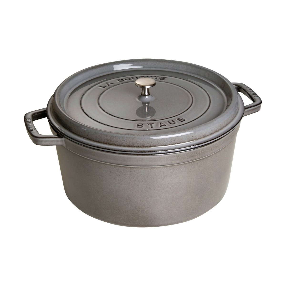 Staub La Cocotte rund gryta gjutjärn 8,4 L Grafitgrå