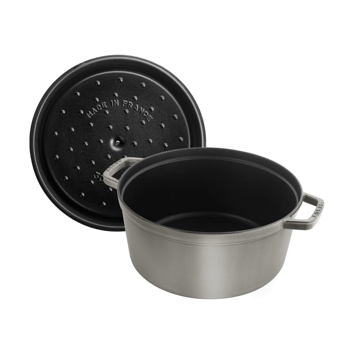 Staub La Cocotte rund gryta gjutjärn 8,4 L, Grafitgrå STAUB