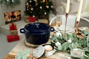 Staub La Cocotte rund gryta gjutjärn 8,4 L - Mörkblå - STAUB