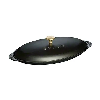 Staub oval fiskform i gjutjärn, svart STAUB