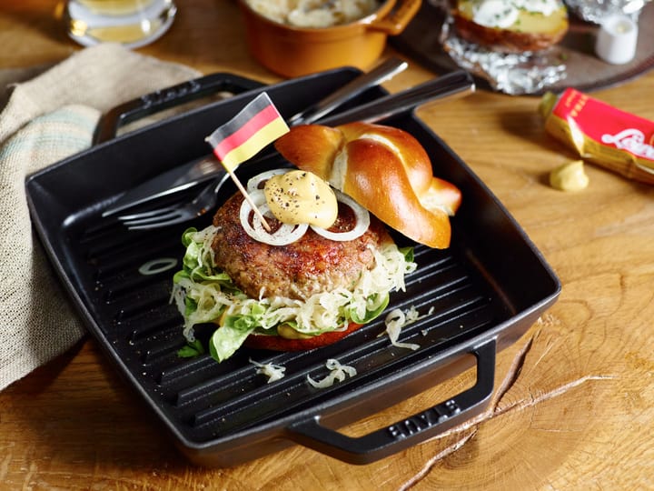 Staub Pure grillpanna gjutjärn kvadratisk svart, 23 cm STAUB