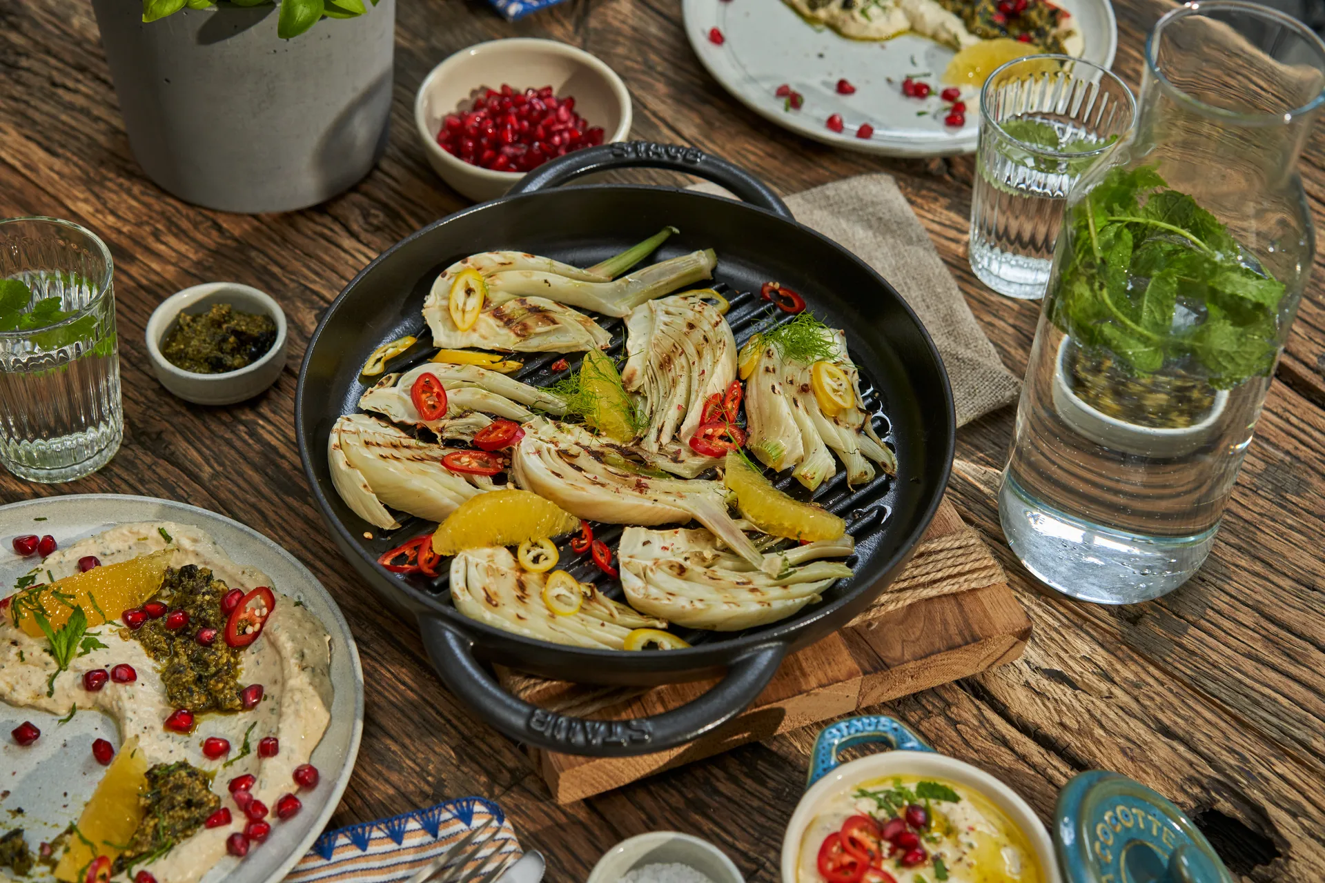 Staub Pure grillpanna gjutjärn rund svart, Ø26 cm STAUB