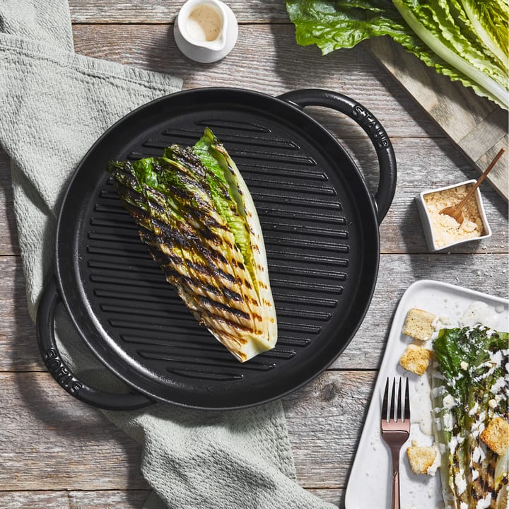 Staub Pure grillpanna gjutjärn rund svart, Ø30 cm STAUB