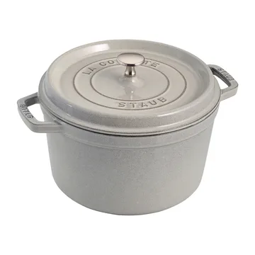 Staub rund gryta hög modell 4,8 L - White Truffle - STAUB