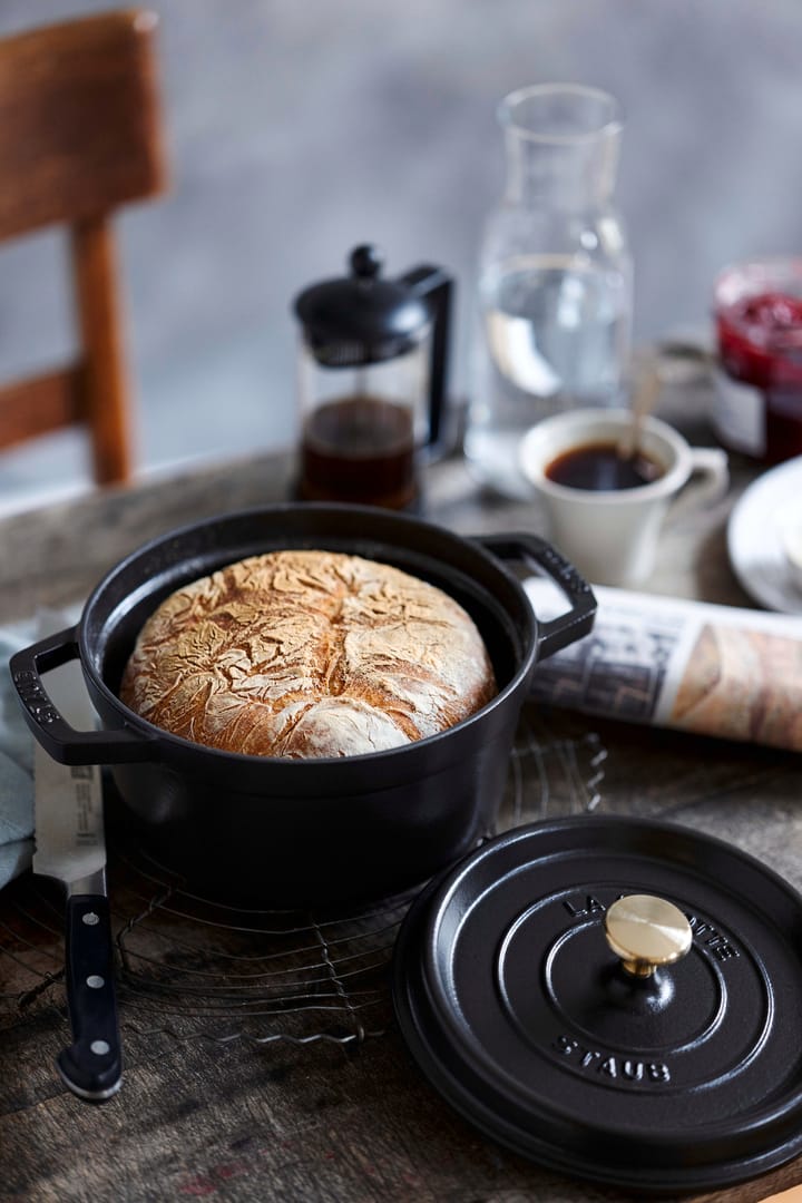 Staub rund gryta i gjutjärn 3,8 l, svart STAUB