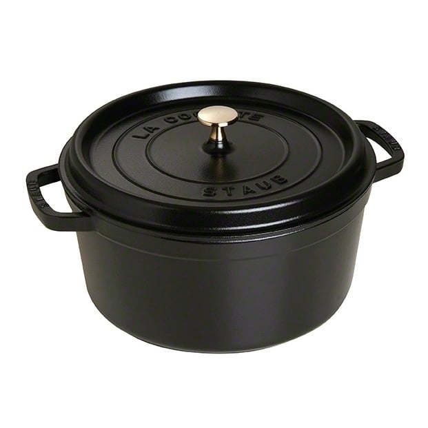 Staub rund gryta i gjutjärn 6,7 l svart | Skandinavisk Design | Grytor | Svart