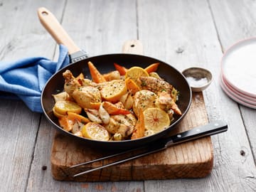 Staub stekpanna gjutjärn svart ljust trähandtag - Ø20 cm - STAUB