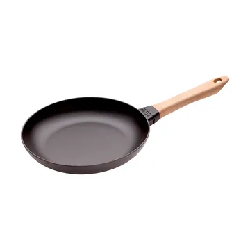 Staub stekpanna gjutjärn svart ljust trähandtag - Ø26 cm - STAUB