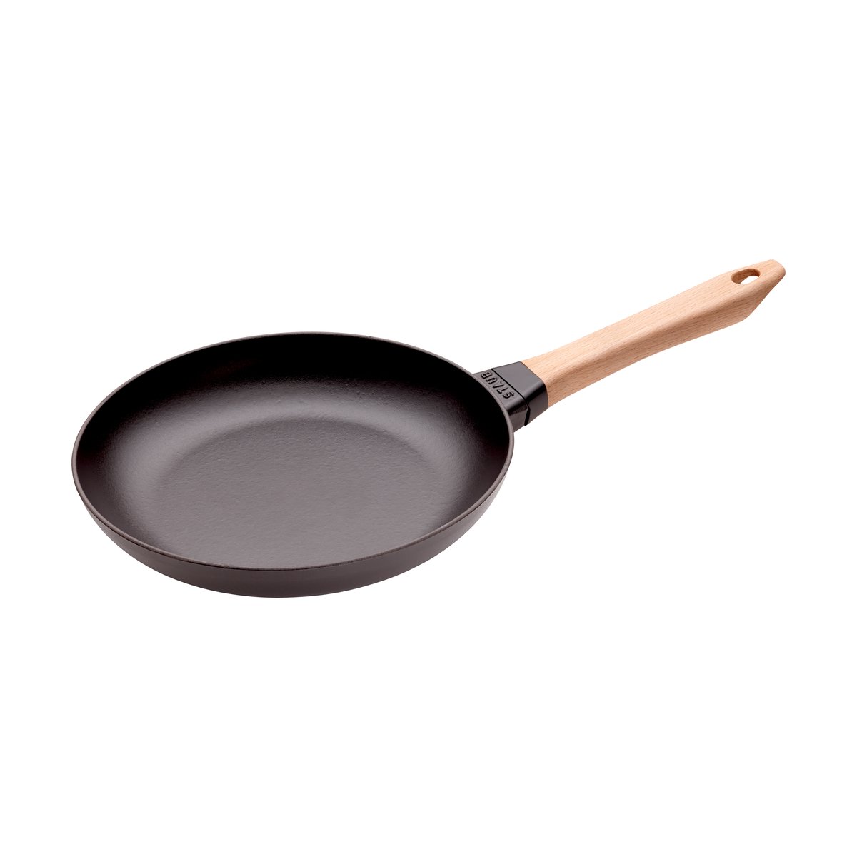 Staub stekpanna gjutjärn svart ljust trähandtag Ø26 cm