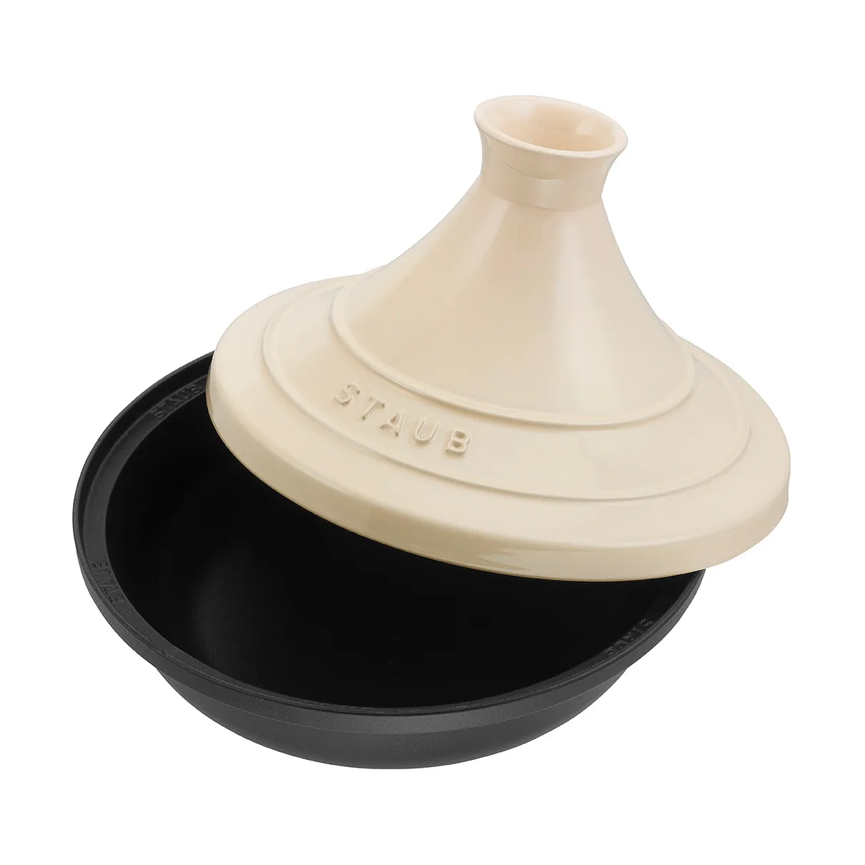 Staub Tagine gjutjärn svart-beige, 28 cm STAUB
