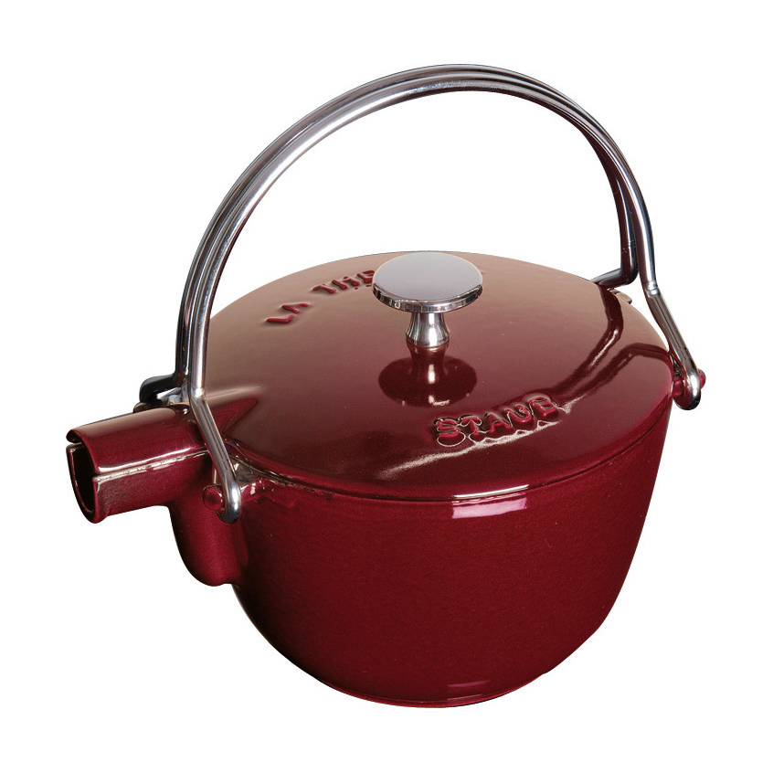 Staub tekanna gjutjärn rund 1,15 L Grenadinröd | Skandinavisk Design | Tekannor | Röd