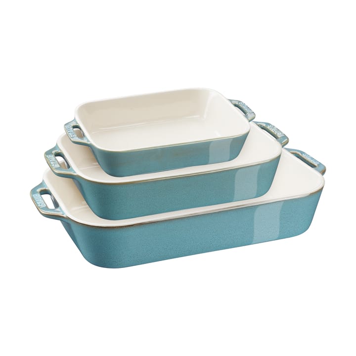 Staub ugnsform 3 delar - Antik turkos - STAUB