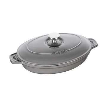 Staub ugnsform gjutjärn med lock oval 23 cm - Grafitgrå - STAUB