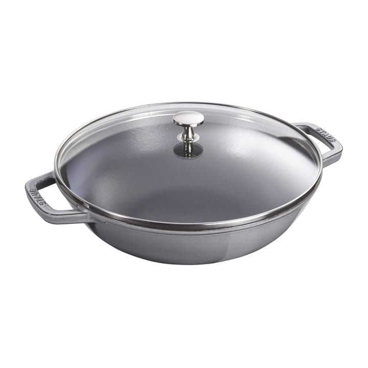 Wok med glaslock Ø37 cm 5,7 L - Grå - STAUB