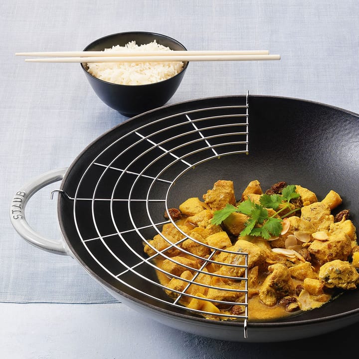 Wok med glaslock Ø37 cm 5,7 L - Grå - STAUB