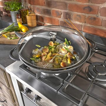 Wok med glaslock Ø37 cm 5,7 L - Grå - STAUB