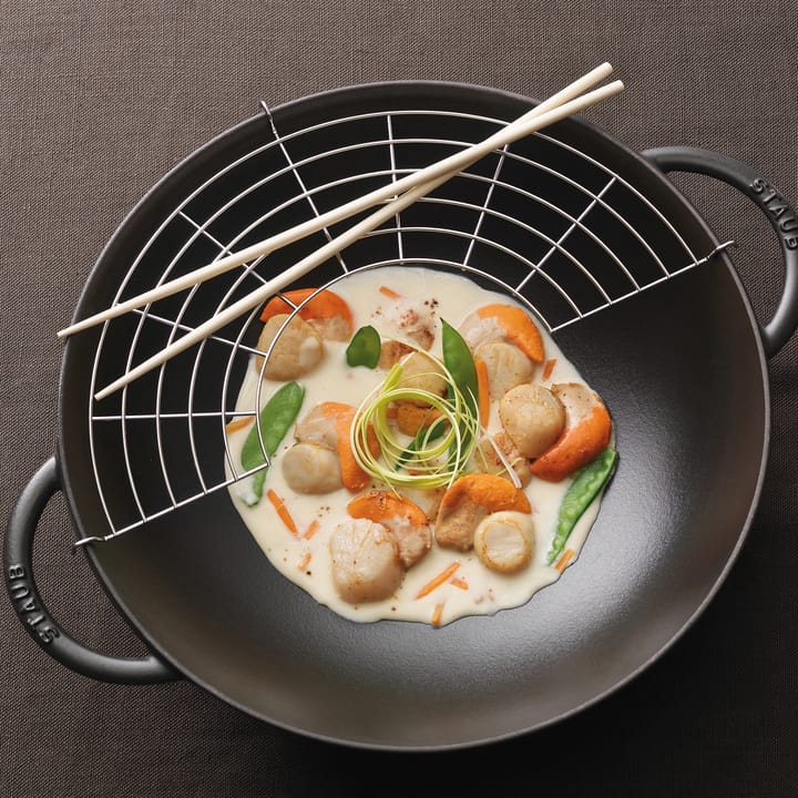 Wok med glaslock Ø37 cm 5,7 L - Svart - STAUB