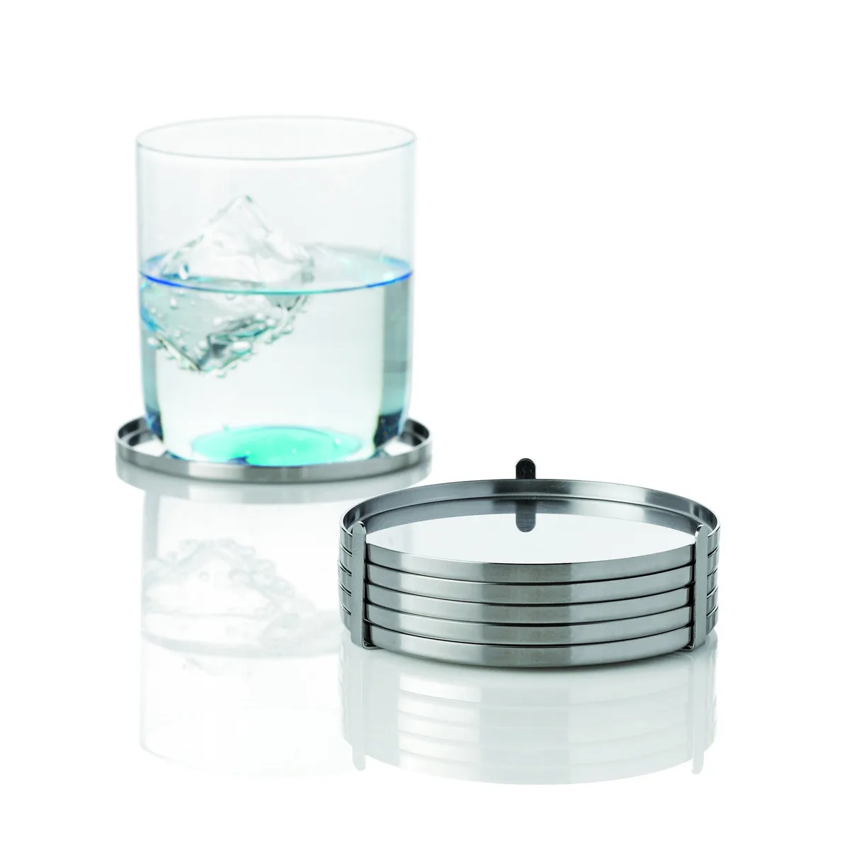 Stelton AJ cylinda-line glasunderlägg 6-pack rostfritt stål