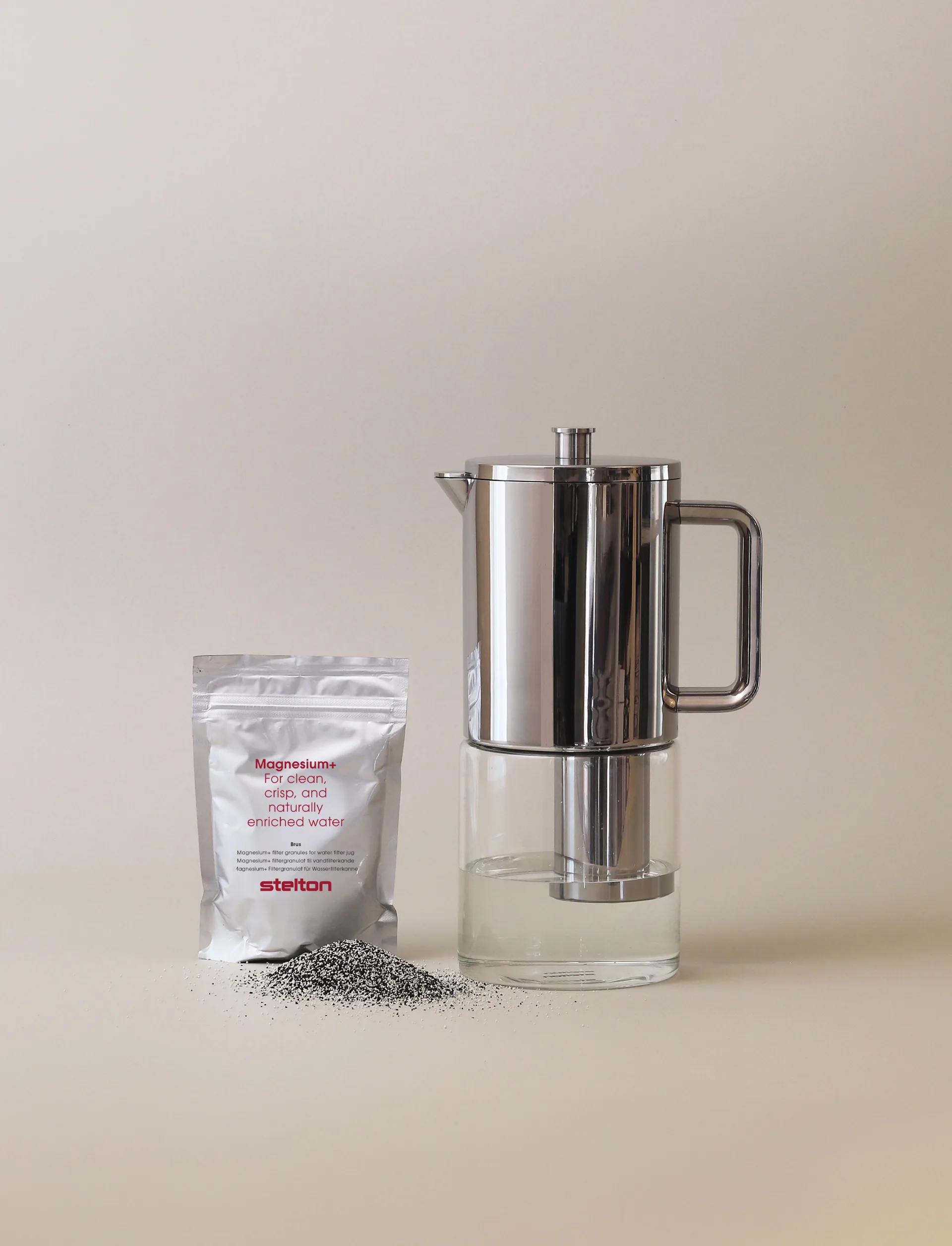 Brus Magnesium+ filtergranulat till vattenfilter, Black, white, 3-pack Stelton