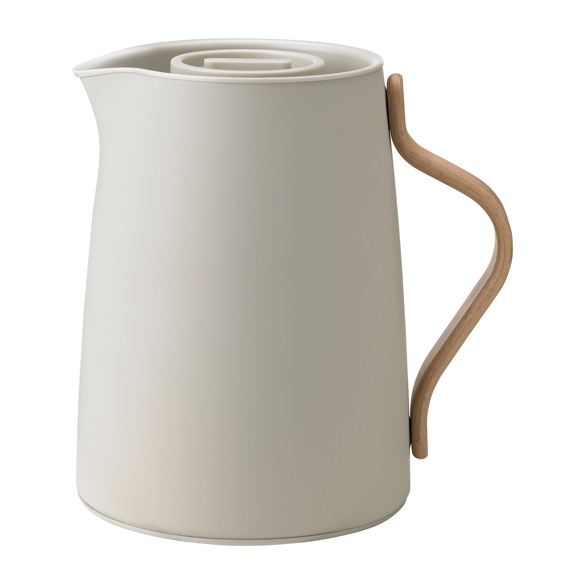 Emma termoskanna från Stelton. Här i färgen "Soft Sand". Designer: Ulrik Nordentoft.