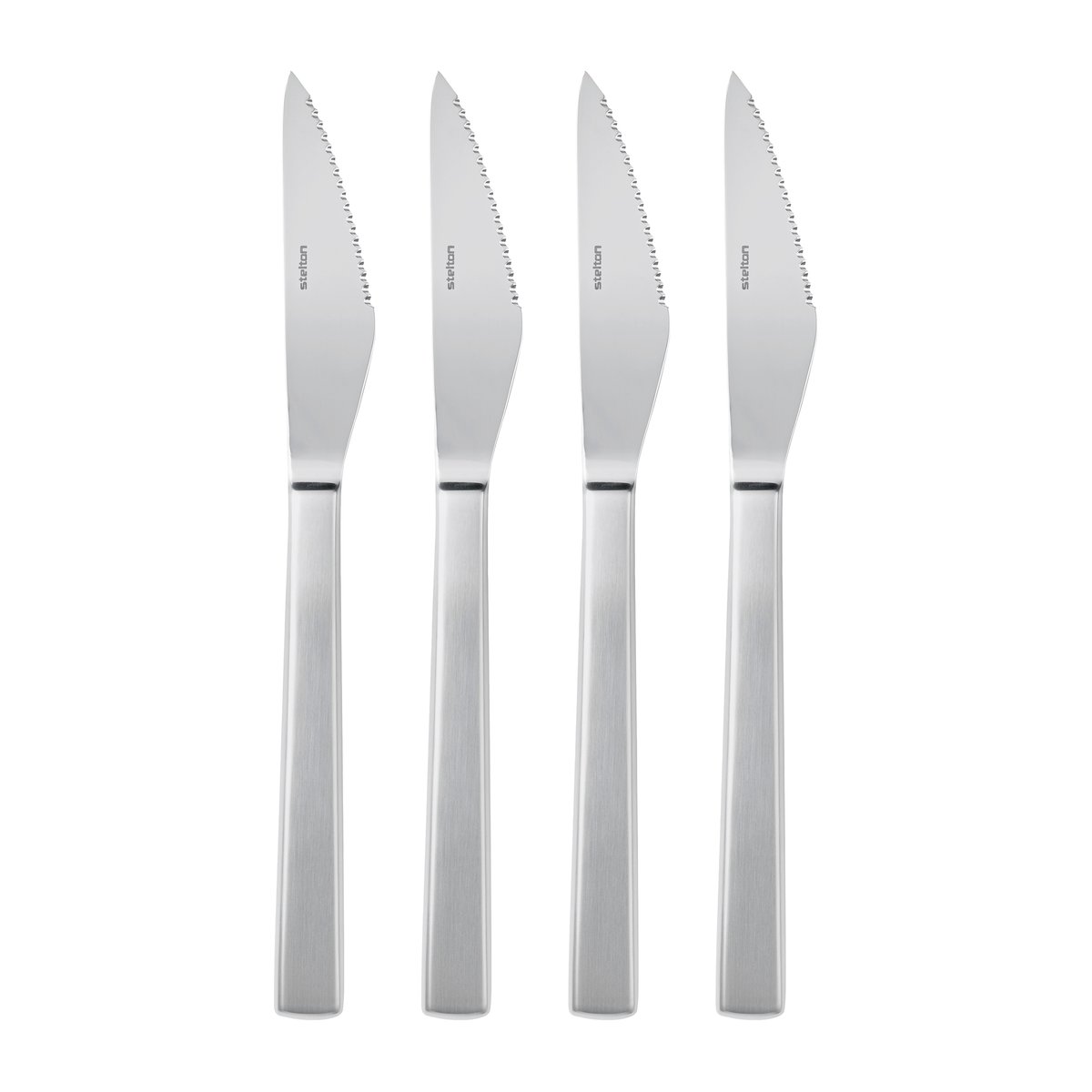 Stelton Maya 2000 stekkniv 4-pack Rostfritt stål | Skandinavisk Design | Grillbestick | Silverfärgad