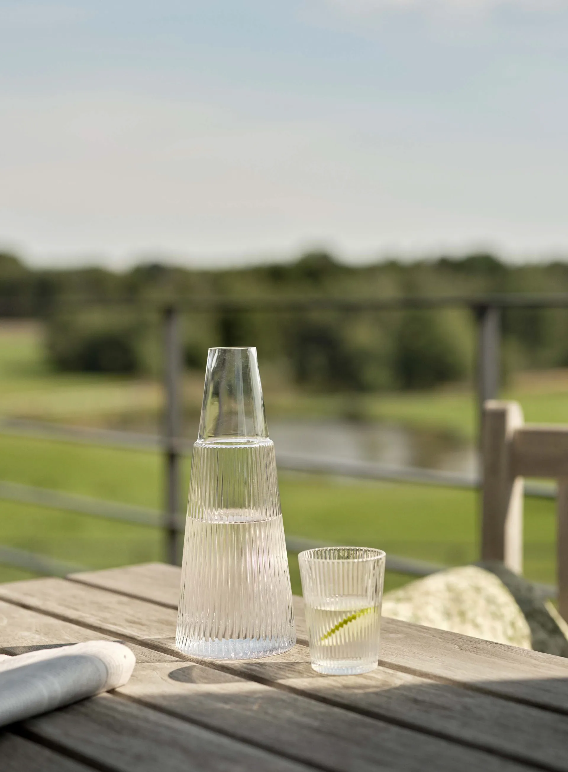 Pilastro karaff med dricksglas, Clear Stelton