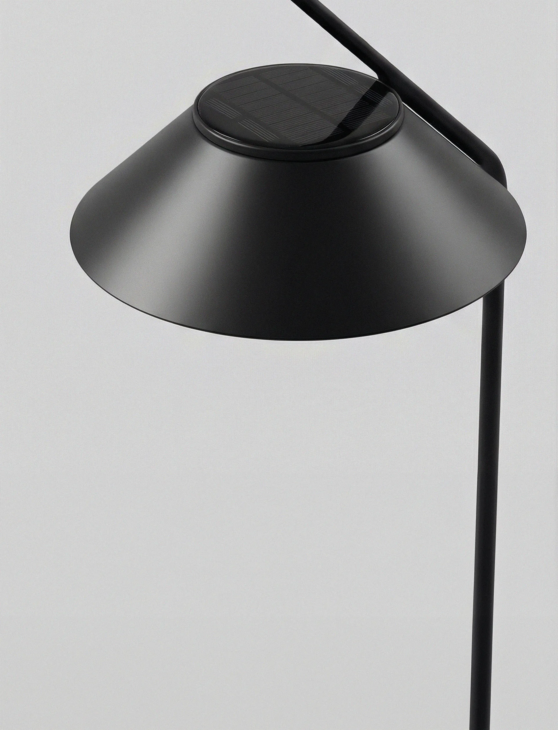 Vinkel solcellslampa pollare med stativ, Black Stelton