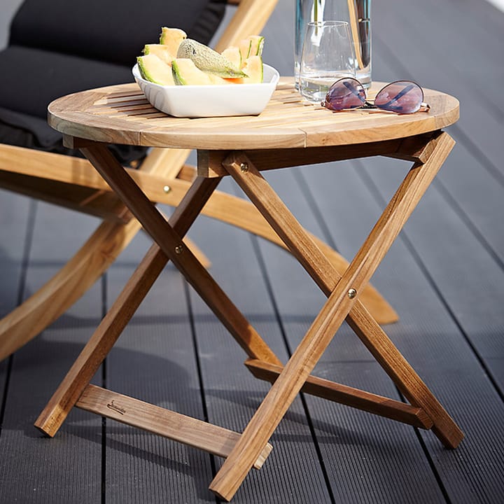 Alnö sidobord Ø55 cm - Teak - Stockamöllan