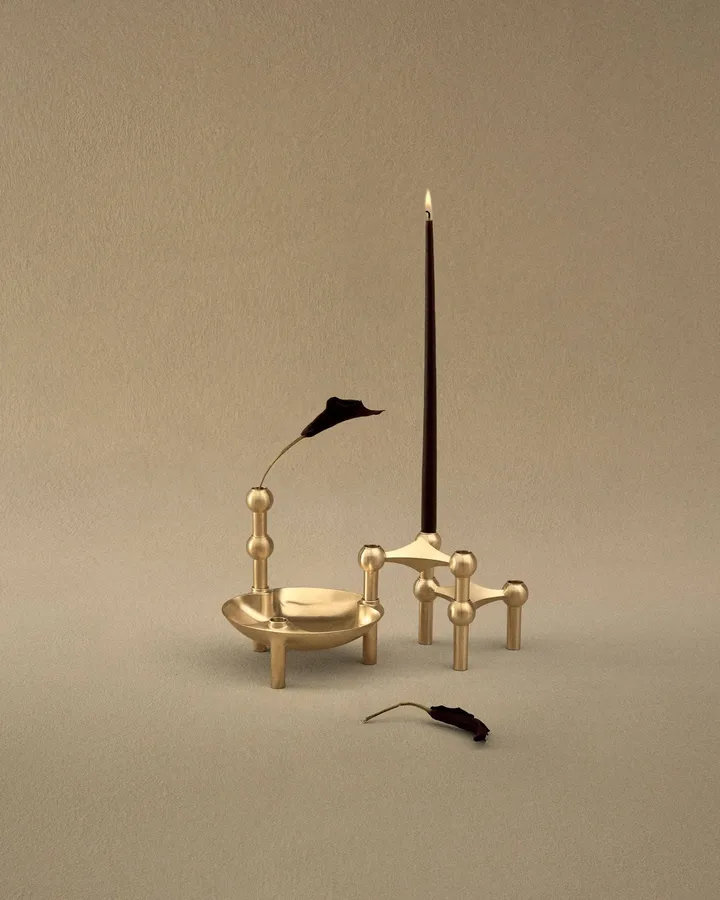 Nagel skål - Borstad mässing, Ø13,8x5,6 cm - STOFF Nagel