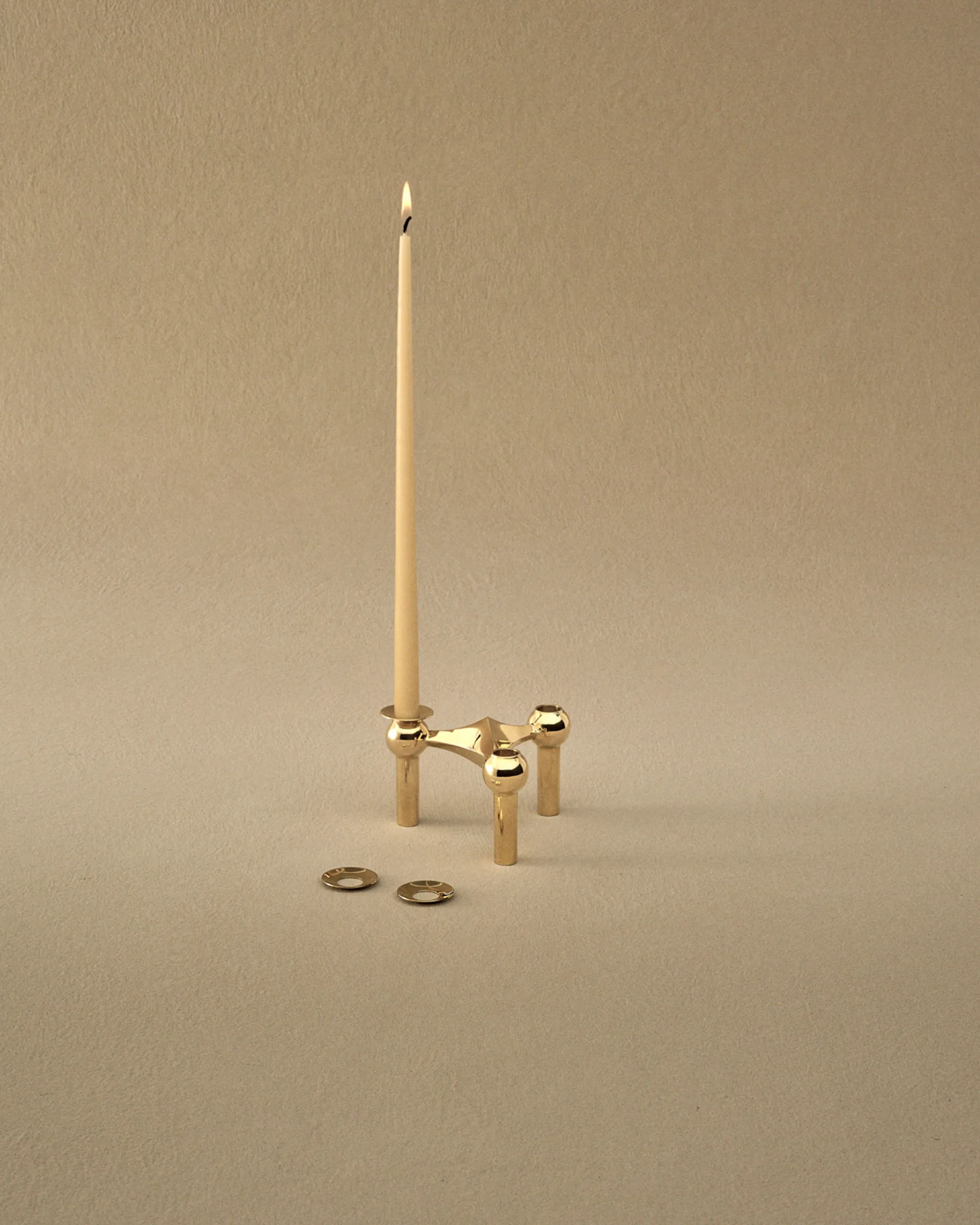 STOFF Nagel ljusmanschett 3-pack, Solid mässing STOFF Nagel