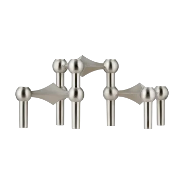 STOFF Nagel ljusstake 3-pack - Borstad krom - STOFF Nagel