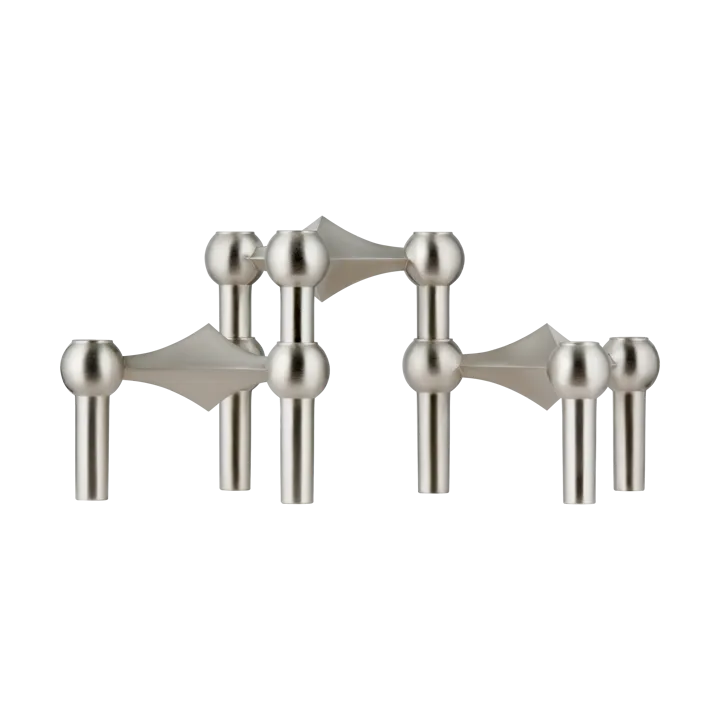 STOFF Nagel ljusstake 3-pack - Borstad krom - STOFF Nagel