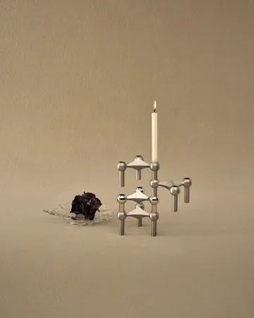 STOFF Nagel ljusstake 3-pack - Borstad krom - STOFF Nagel