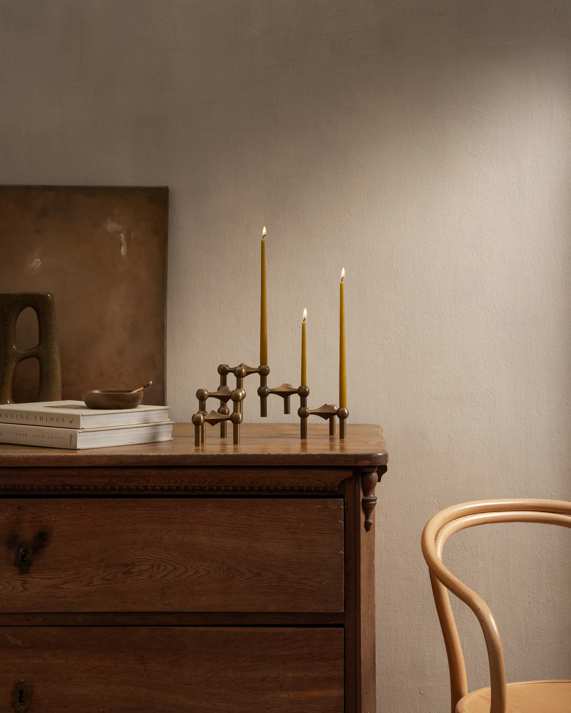 STOFF Nagel ljusstake 3-pack, Bronzed brass STOFF Nagel