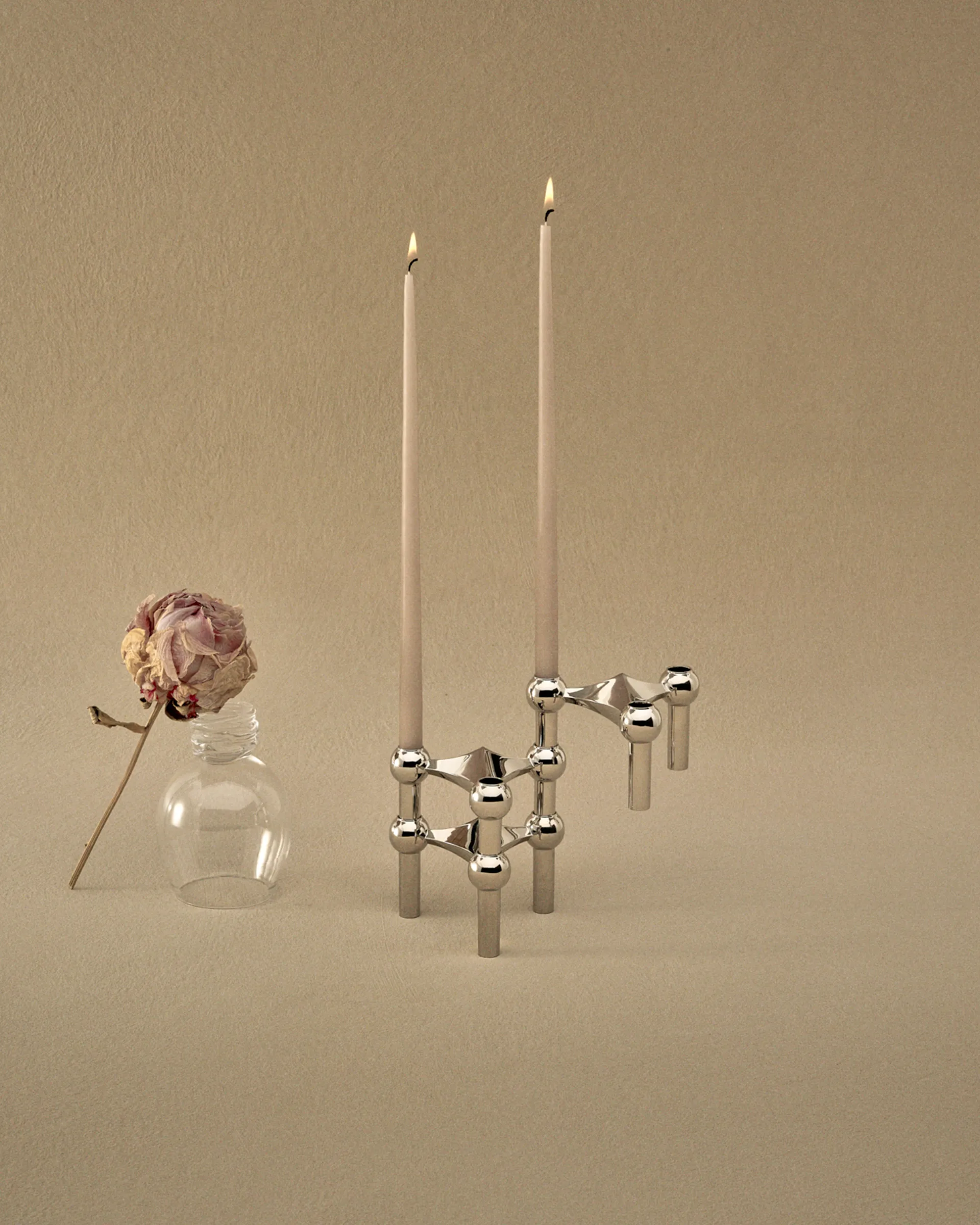 STOFF Nagel ljusstake 3-pack, krom STOFF Nagel