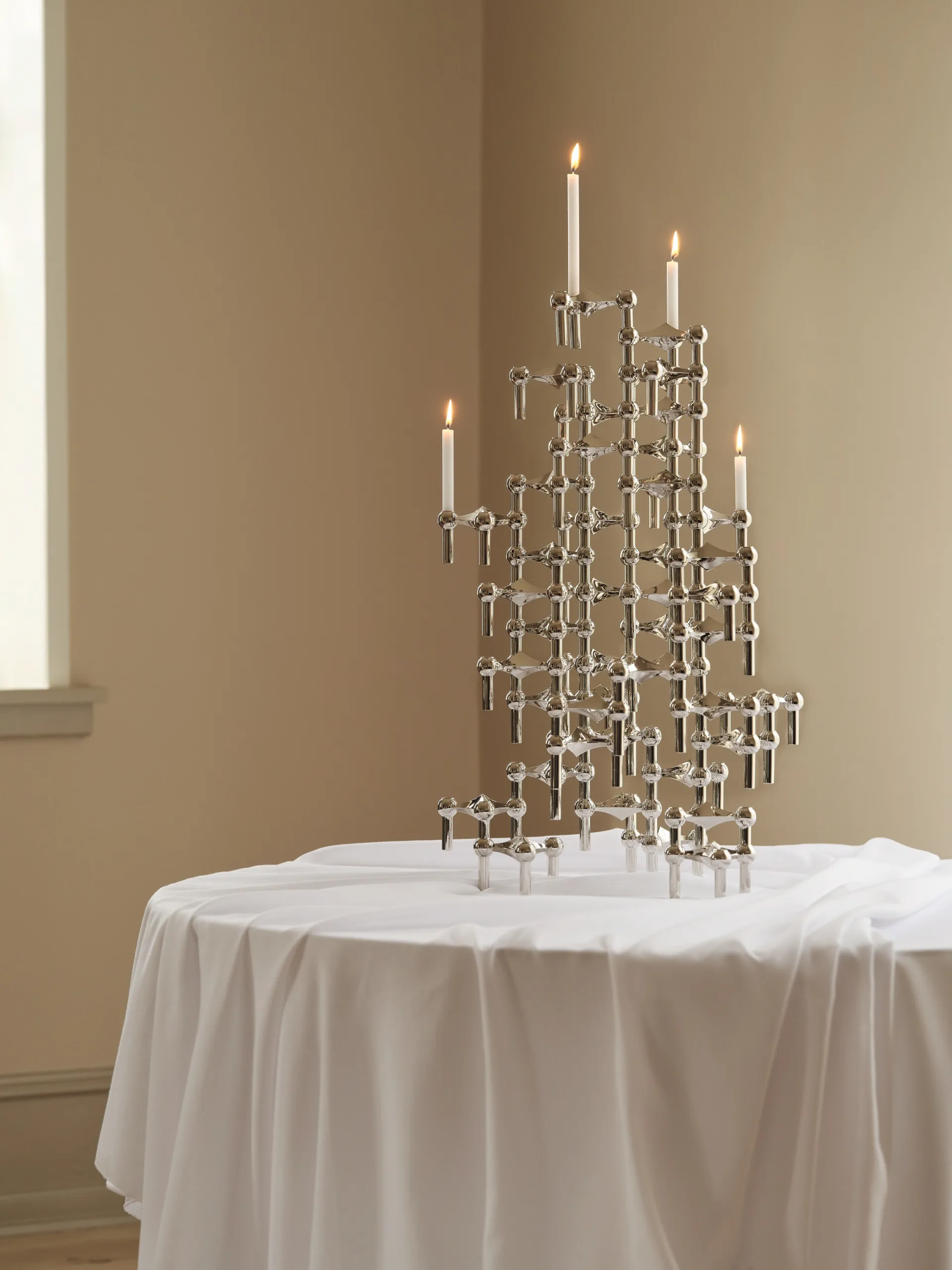 STOFF Nagel ljusstake 3-pack, krom STOFF Nagel