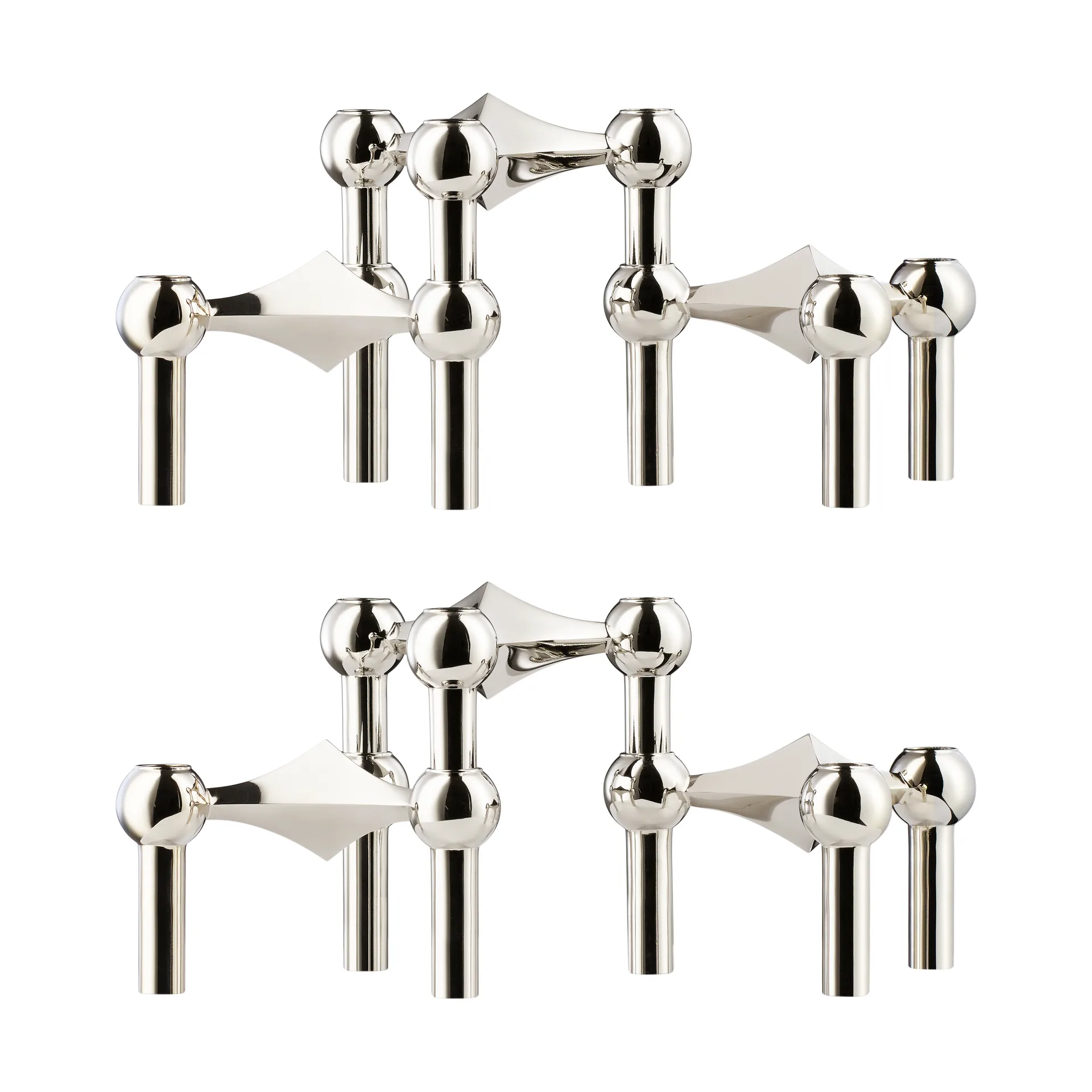 STOFF Nagel ljusstake 6-pack - Krom | Skandinavisk Design | Ljusstakar | Silverfärgad