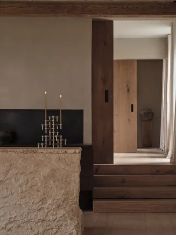 STOFF Nagel ljusstake - Borstad krom - STOFF Nagel