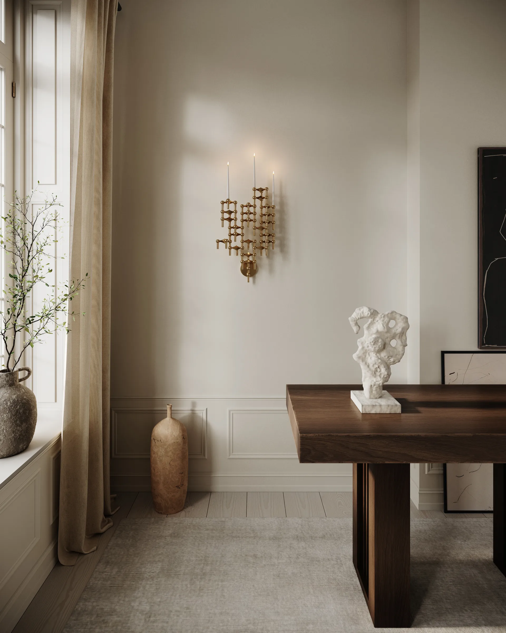 STOFF Nagel ljusstake vägg, Mässing STOFF Nagel