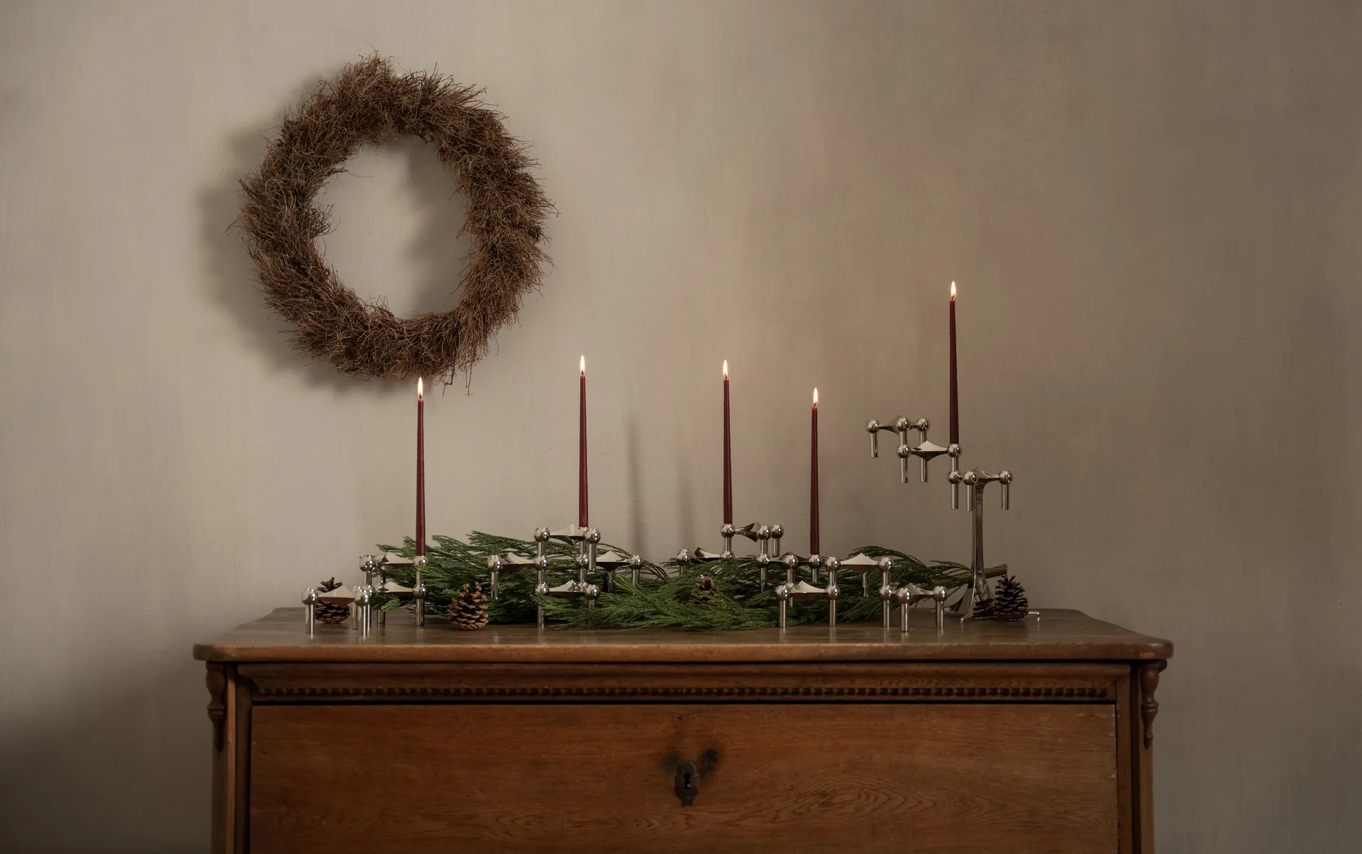 STOFF antikljus by ester & erik 6-pack, Burgundy red STOFF