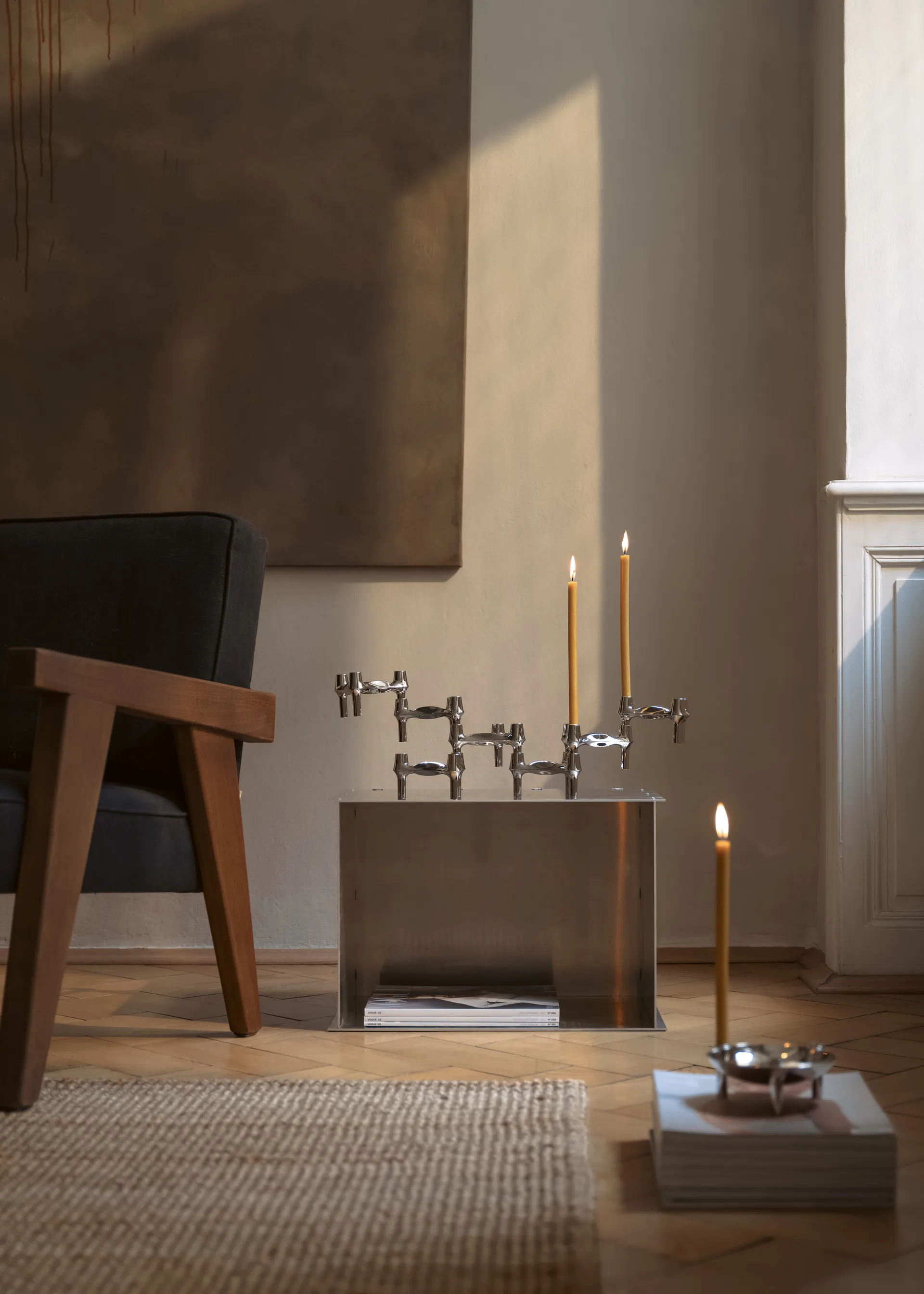 STOFF Nagel BMF ljusstake 3-pack, Krom STOFF