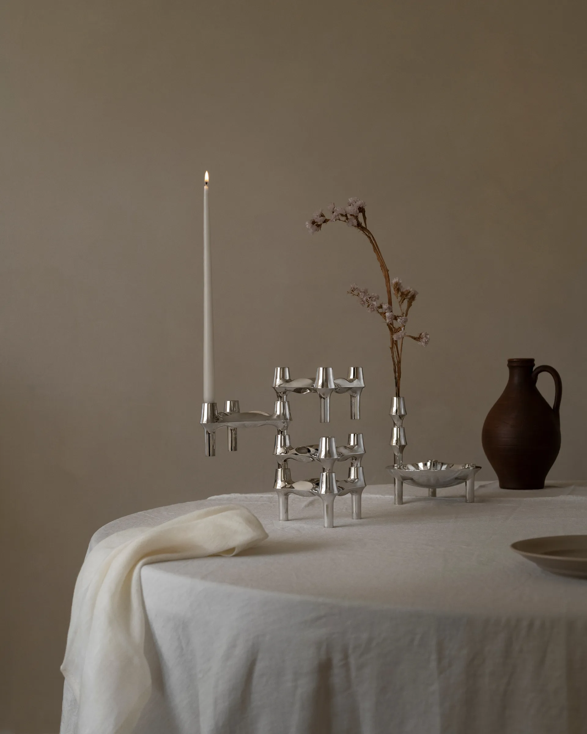 STOFF Nagel BMF ljusstake 3-pack, Krom STOFF