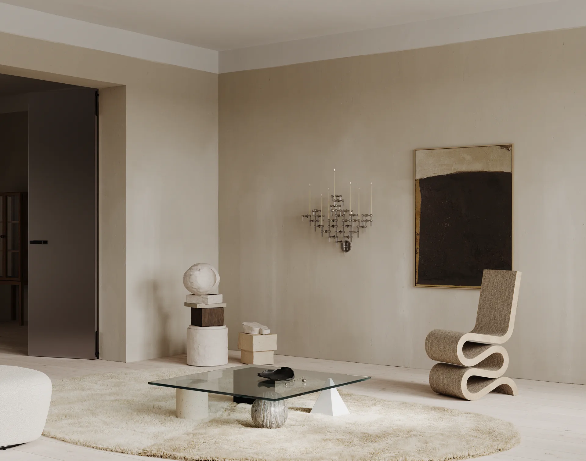 STOFF Nagel ljusstake 2 delar - Krom STOFF