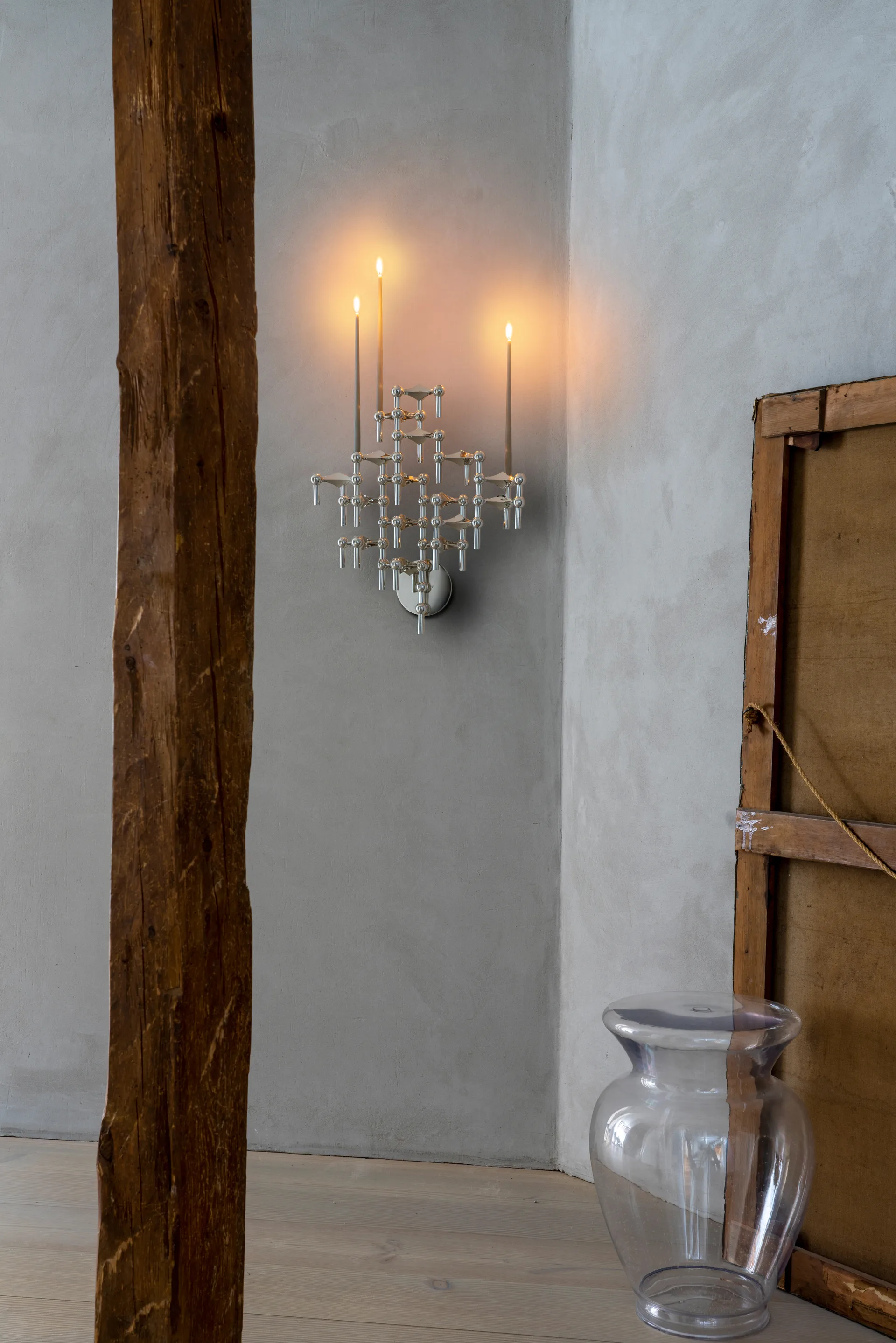 STOFF Nagel ljusstake vägg, Chrome STOFF